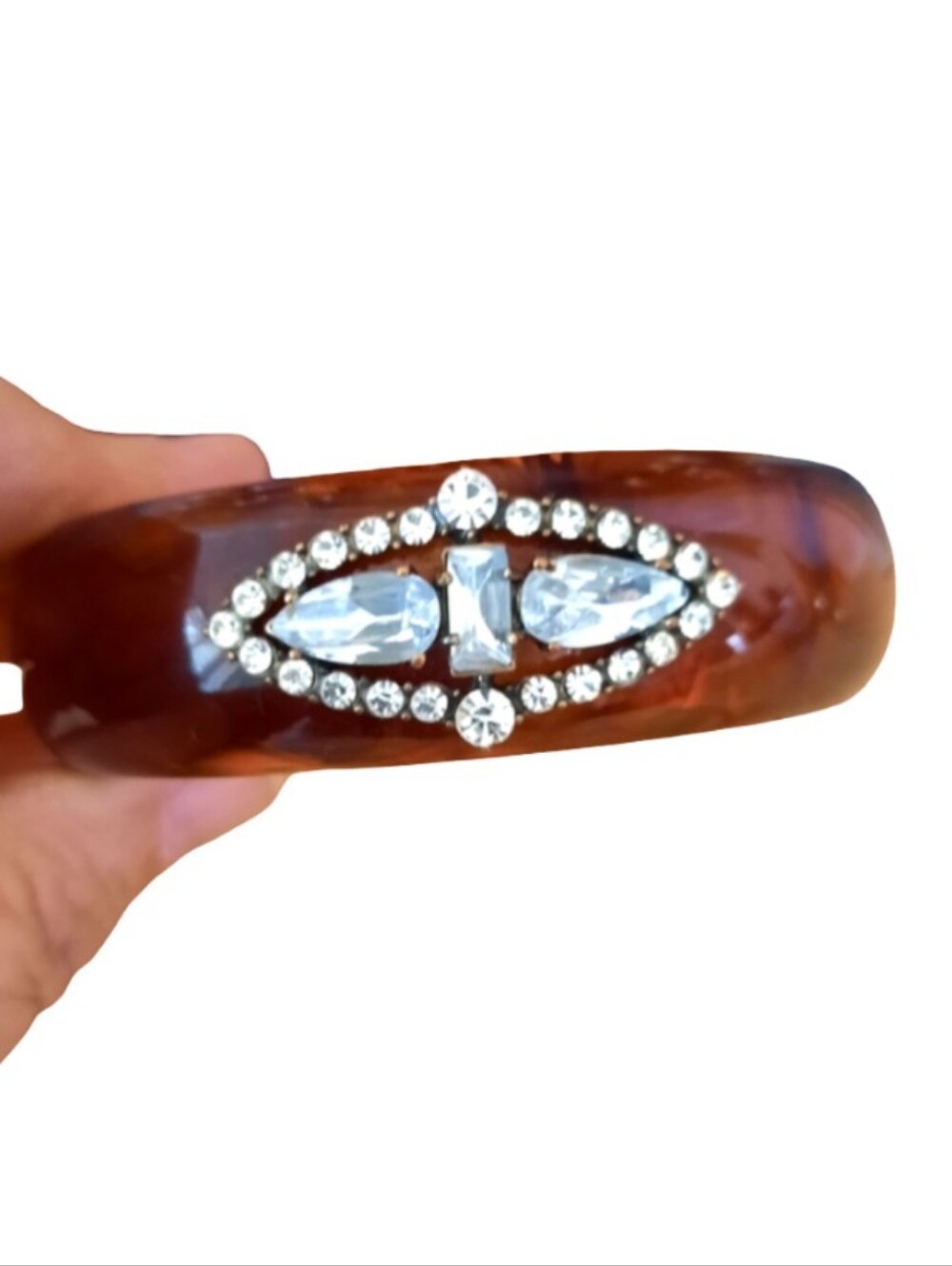 J. Crew Pretty Lulu Frost Brown Crystal Bangle Vintage